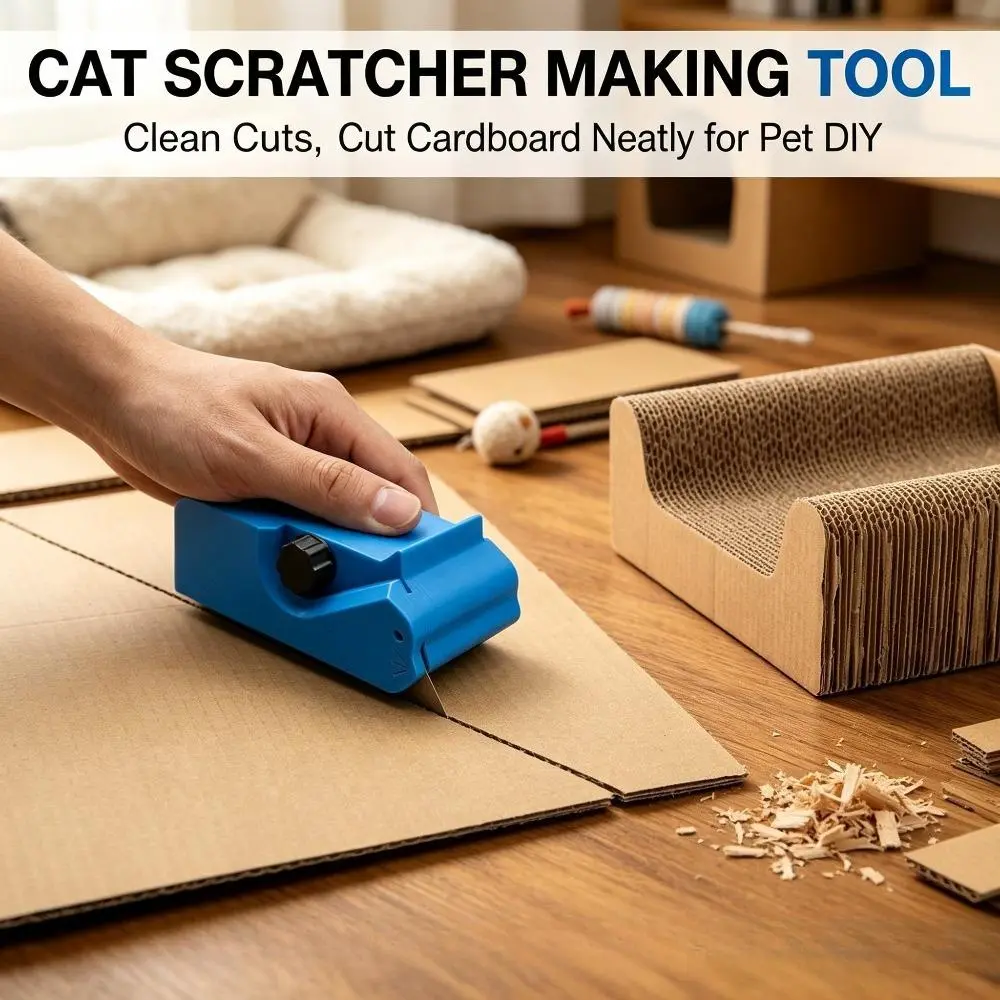 1pc Compact Handheld Fit Cardboard Cutter Tool - Adjustable Blade, Cardboard Safe Practical Tool for DIY Cat Scratcher Making, Household Craft Projects