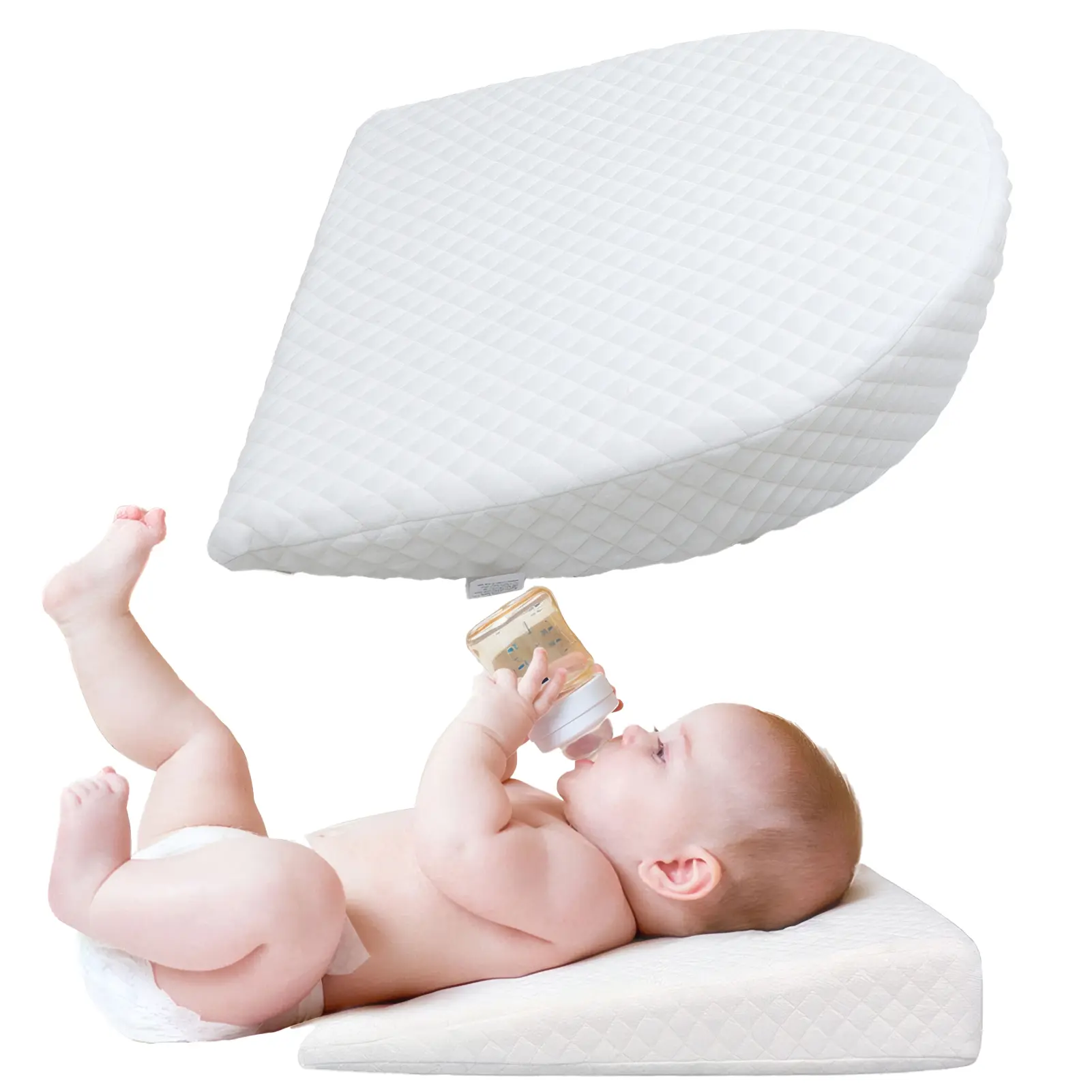 Baby Wedge Pillow for Newborn, Incline, Waterproof, Pregnancy Wedge, Premium Foam with Removable Cover Pregnancy Wedge, Incline, with Removeable Cover