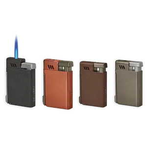 Vertigo Hammer Single Flame Torch Lighter All-Metal Housing with Two Fold-Out Punches in Black Crackle Copper Brown Crackle Gunmetal
