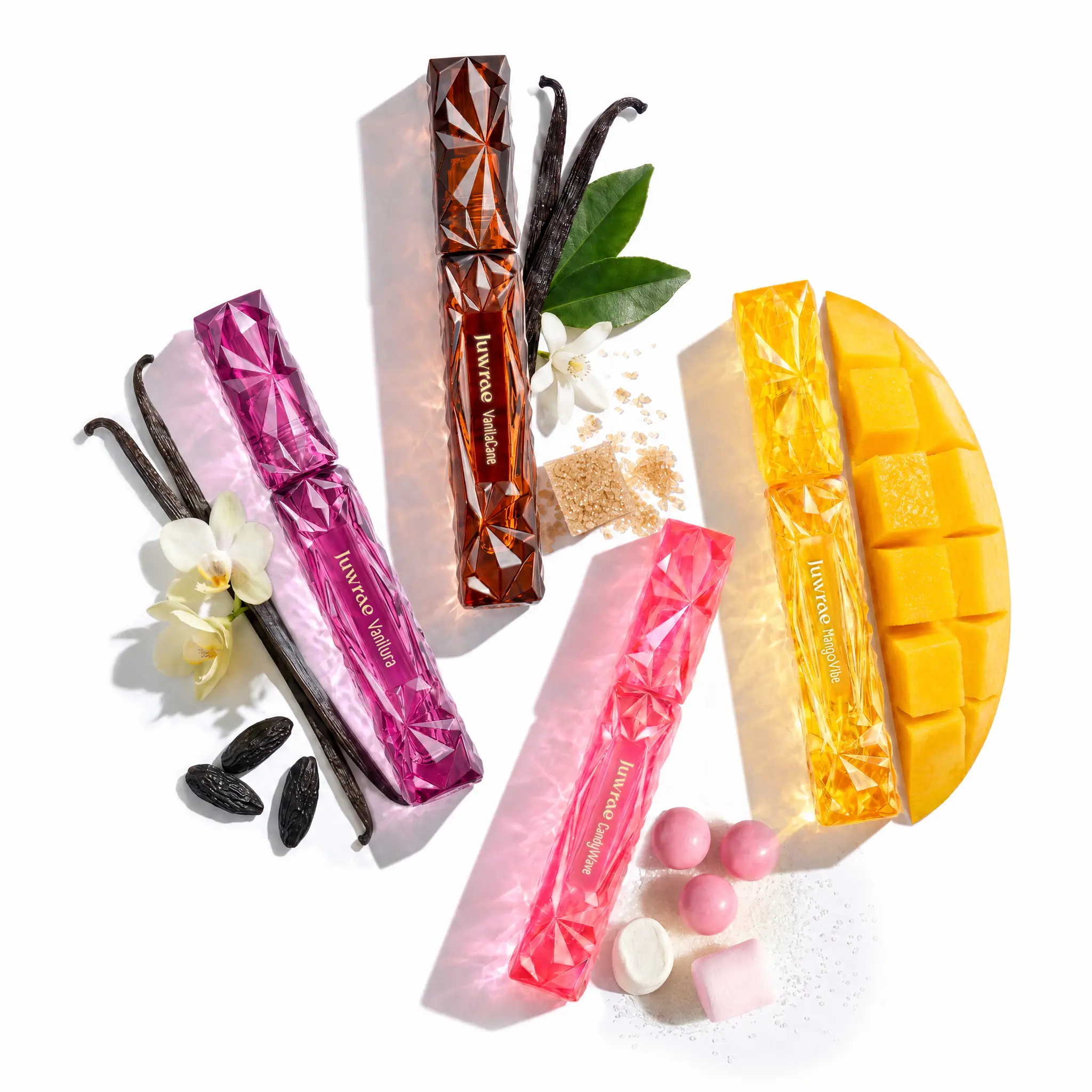 Juwrae Women's Luxury Roll-On Perfume Oil Collection - 4 x 7ml Travel-Size, Long-Lasting Fragrances (Vanilura, Vanilla Cane, Candy Wave, Mango Vibe) sohochic