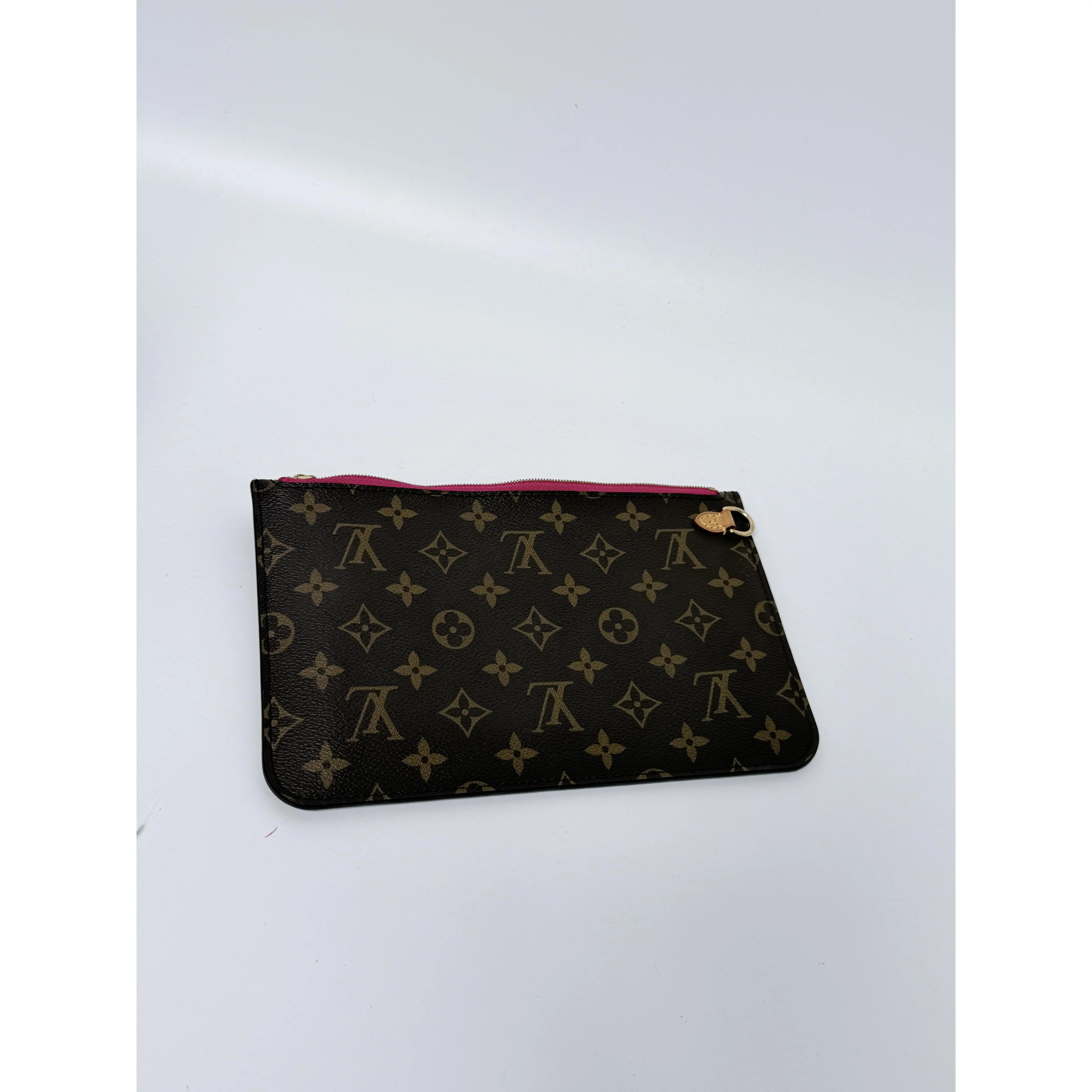 Pre-owned Louis Vuitton Canvas Small Leather Goods Monogram Neverfull MM GM Pochette Pivoine Pink Interior JD117LV