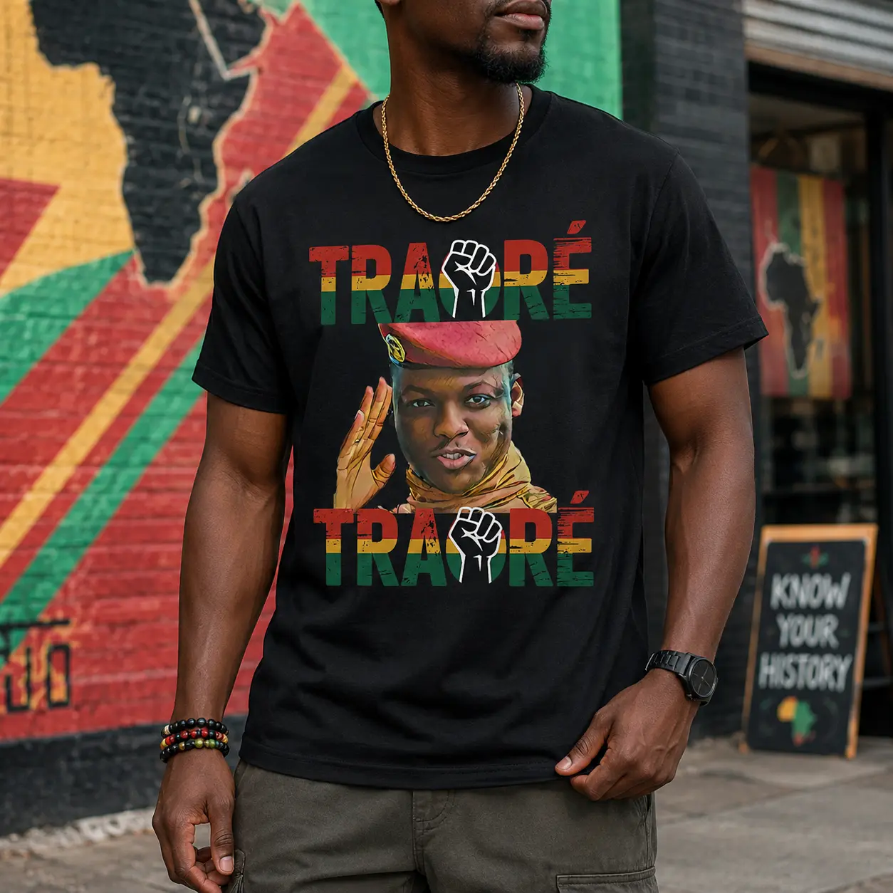 Burkina Faso - Ibrahim Traoré - Thomas Sankara Shirt, Burkina Faso Flag T-Shirt, African President Tees, Captain Traore Tribute Graphic Tee For Men, For Women, Full Sizes