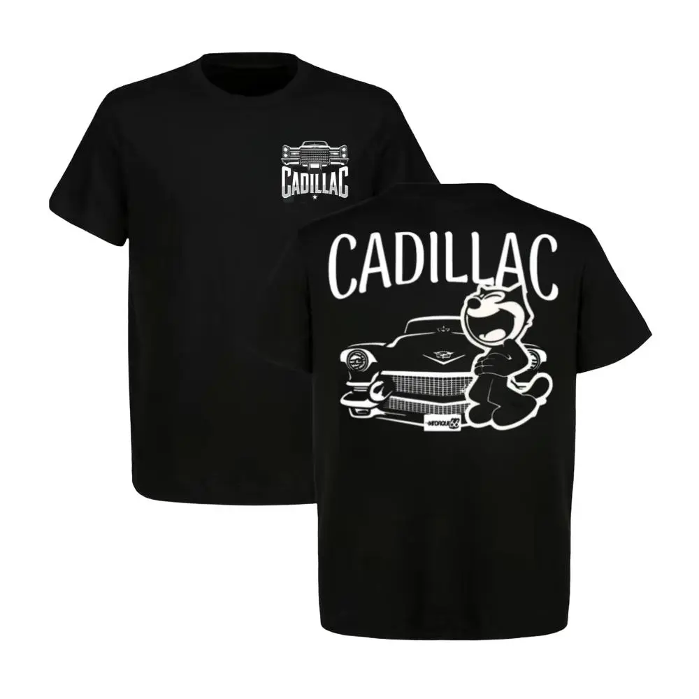 Felix with Cadilac Car T-Shirt, Classic Car Gift, Muscle Car Lover, 100% Cotton Menswear Soft