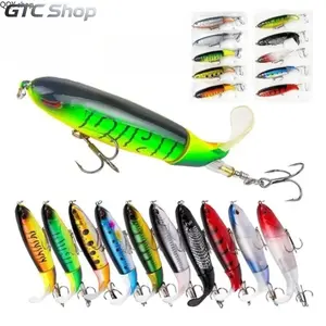 5/10Pcs Whopper Plopper Hard Fishing Lure 10cm 13.5g Realistic Simulation Swimbait Equipped Sharp Hook Strong Fish Attracting Effect Wear Resistant Outdoor Fishing Gear Practical Artificial Bait Accessory Fit Freshwater Saltwater Angling Daily Wild Fishin