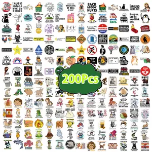 200 Pcs Funny Meme Stickers for Adults, Waterproof Vinyl Durable Sarcastic Meme Decals for Laptop, Water Bottle, Phone, Cellphone, Kindles & More!