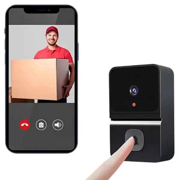 Wireless Video Doorbell, Smart Home Security Device with Night Vision, 2-Way Audio, Intelligent Visual Intercom, USB Rechargeable for Home Use