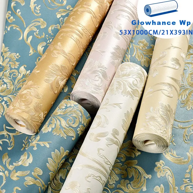 Large Size Self-Adhesive Easy Installation Wall Paper Roll, 3D European Style Non-Woven Wallpaper, Thickened Background Sticker for Bedroom Living Room