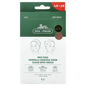 VT Cosmetics Pro Cica Centella Asiatica Tiger Clear Spot Patch, 4 Sheets, 66 Patches