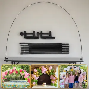 12ft Desktop Balloon Arch Bracket Set, Rustic Balloon Stand Support Holder for Home, Outdoor Party Decoration, Ideal for Wedding, Birthday Events,