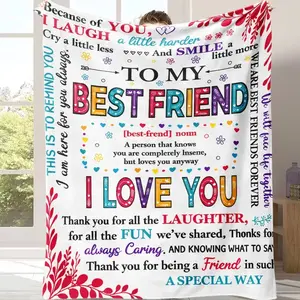 Countdown Sale! Cozy Flannel Blanket - Perfect Gift for Best Friends, Soft & Warm for Couch, Bed, Office, and Travel - All-Season Comfort,This is the best gift for couples, children, parents and friends, and it can express d