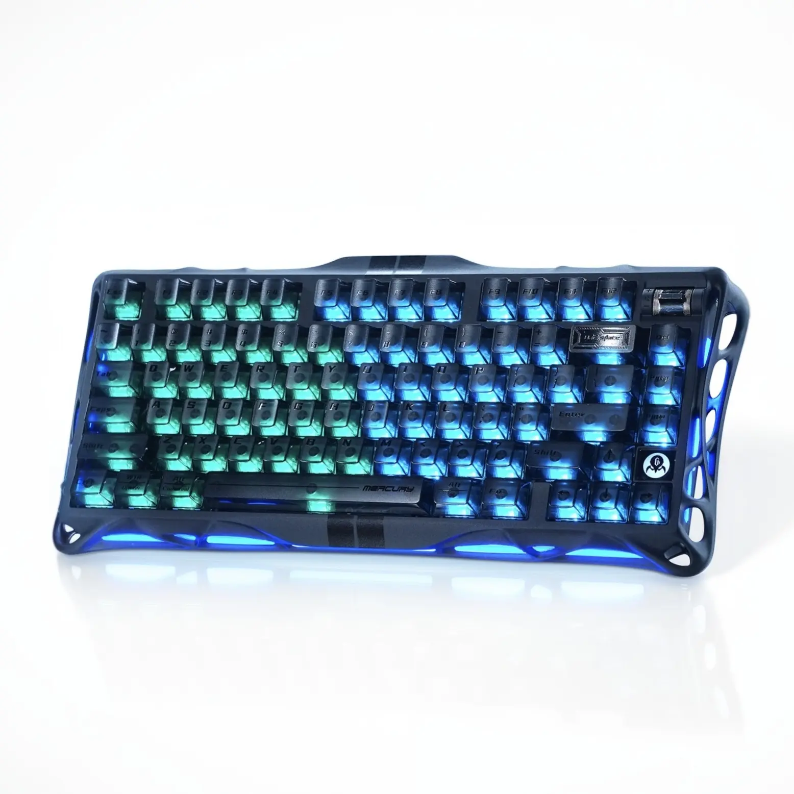 GravaStar Mercury V75 Stealth Black 75% Wireless Mechanical Gaming Keyboard, Tri-Mode, Semi-Aluminum, Hot-Swap, RGB Backlit, Rapid Trigger Hall Effect Gaming Mechanical Keyboard, Wireless Mechanical Keyboard