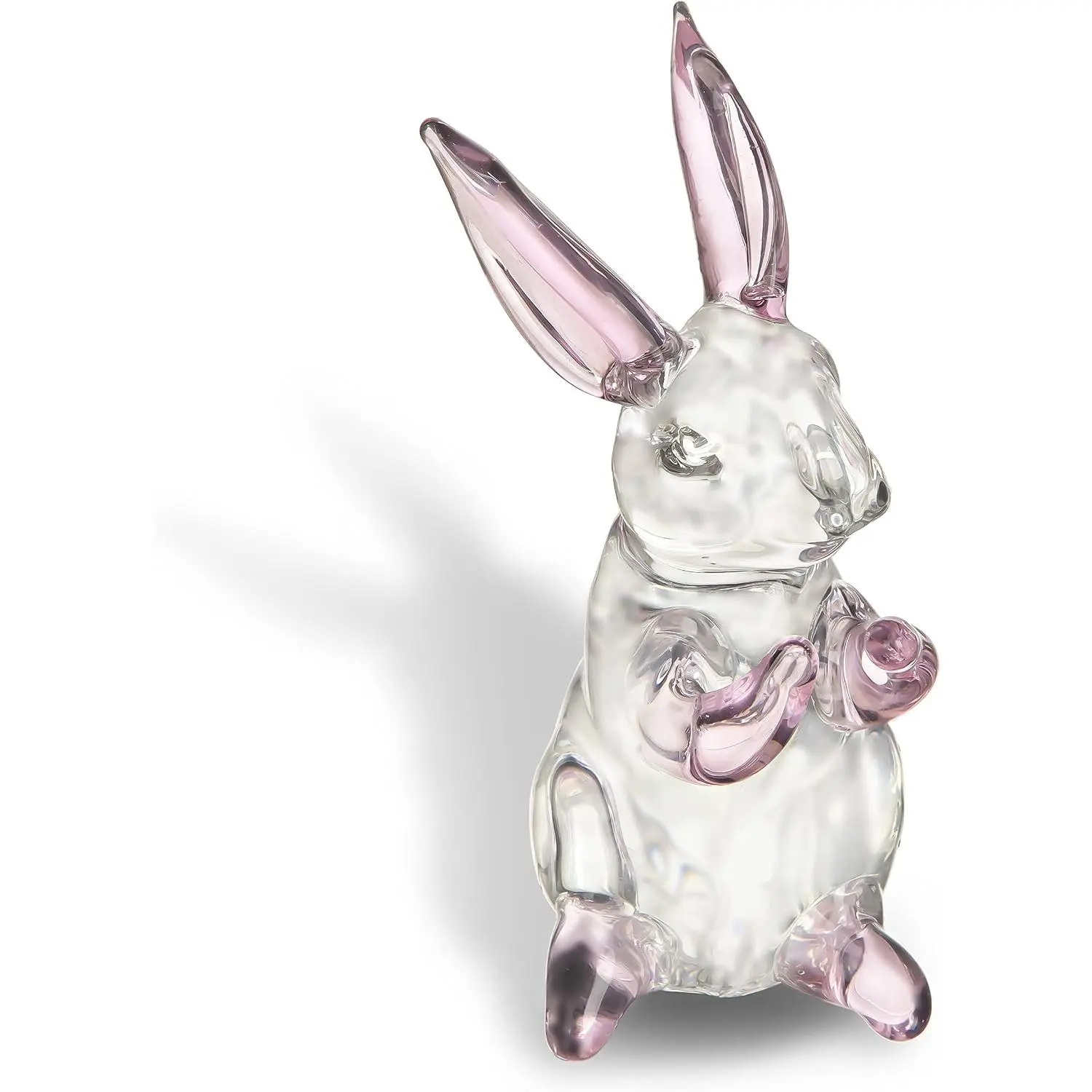 3.5'' Crystal Rabbit Figurine Collectibles - Small Art Glass Animal Statues, Decorative Paperweight for Spring Easter Home Decor, Creative Gift for Holiday Gifting, Animals