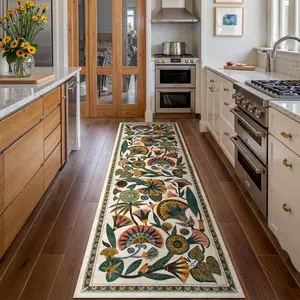 Floral Pattern Kitchen Mat, 1 Count Non-slip Kitchen Runner Rug, Washable Floor Mat, Decorative Carpet for Home Kitchen Living Room Bedroom