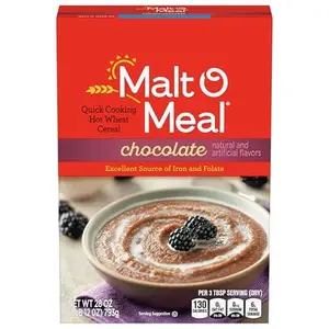 Malt-O-Meal Hot Cereal, Chocolate Hot Wheat Cereal, Instant Porridge with Folic Acid and Iron, Quick Breakfast Cereal Ready in Minutes, 36 OZ Box