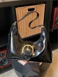 Elegant Women's Shoulder Crossbody Bag, Casual Pure Color Moon Shape Handbag, Half Moon Purse, Perfect for Commuting and Outdoors, Crossbody Shoulder Purses