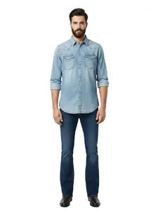 American Eagle Outfitters Blue Denim Button Down