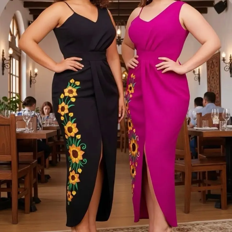 Vestido de fiesta Aranza bordado Girasol