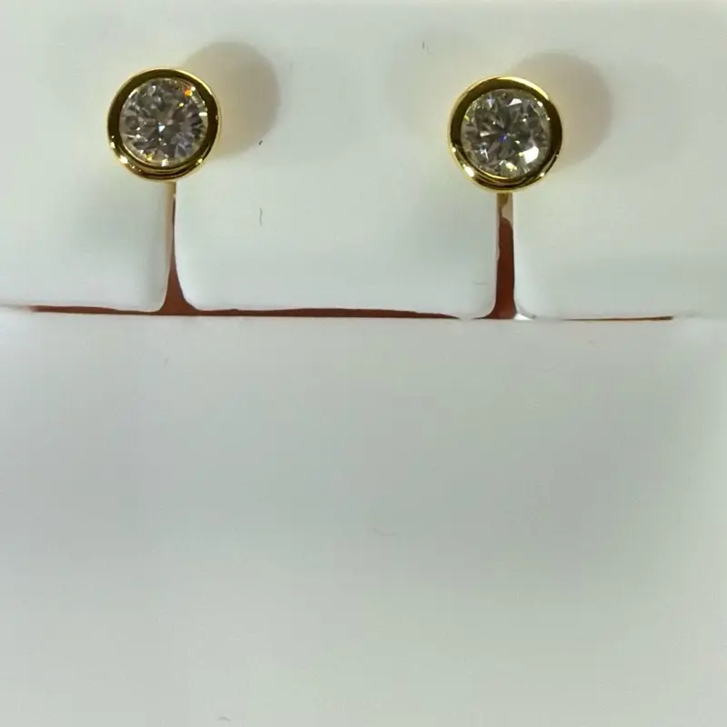 4mm Bezel stud VVS1 Moissanite Earrings