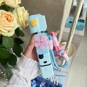 Luxury Cute Cartoon Handmade DIY Silicone Camera Case, Full Protection for Dji Pocket3, Ultra-Thin Soft Gel, Portable with Lanyard