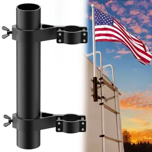 Safoner Heavy-Duty Aluminum RV Ladder Mounted Flagpole Holder – Wave Your Flag with Pride!