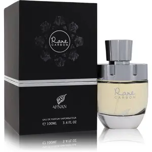 AFNAN Rare Carbon for Men Eau de Parfum Spray, 3.4 Ounce Cologne Perfume Fragrance Leather
