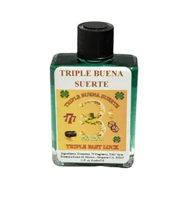TRIPLE BUENA SUERTE Aceite Espiritual /  TRIPLE FAST LUCK Spiritual Oil