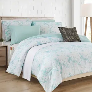 Elegant Comfort 10-Piece Tie-Dye Comforter Set with 6-Piece Sheet Set - Includes Double Sided Storage Pockets