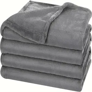 Solid Color Fleece Blanket, Soft Warm Throw Blanket, Soft Comfy Blanket, Soft Cozy Blanket, Soft Blankets, Lightweight Blanket for Bed, Sofa, Couch, Travel, Camping
