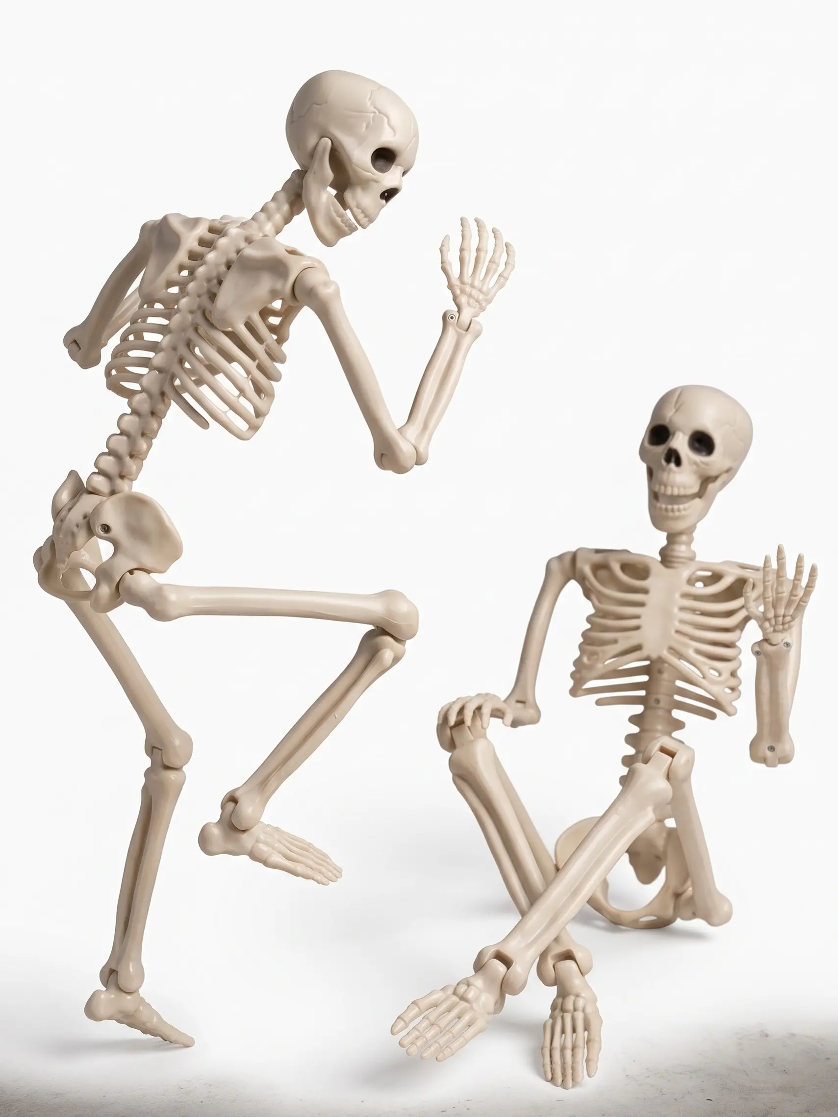 2 Pack 36.5" Halloween Skeleton, Full Body Life Size Posable Skeletons with Movable Joints, Realistic Plastic Human Bones Anatomy Model for Halloween Decorations Outdoor Yard Décor