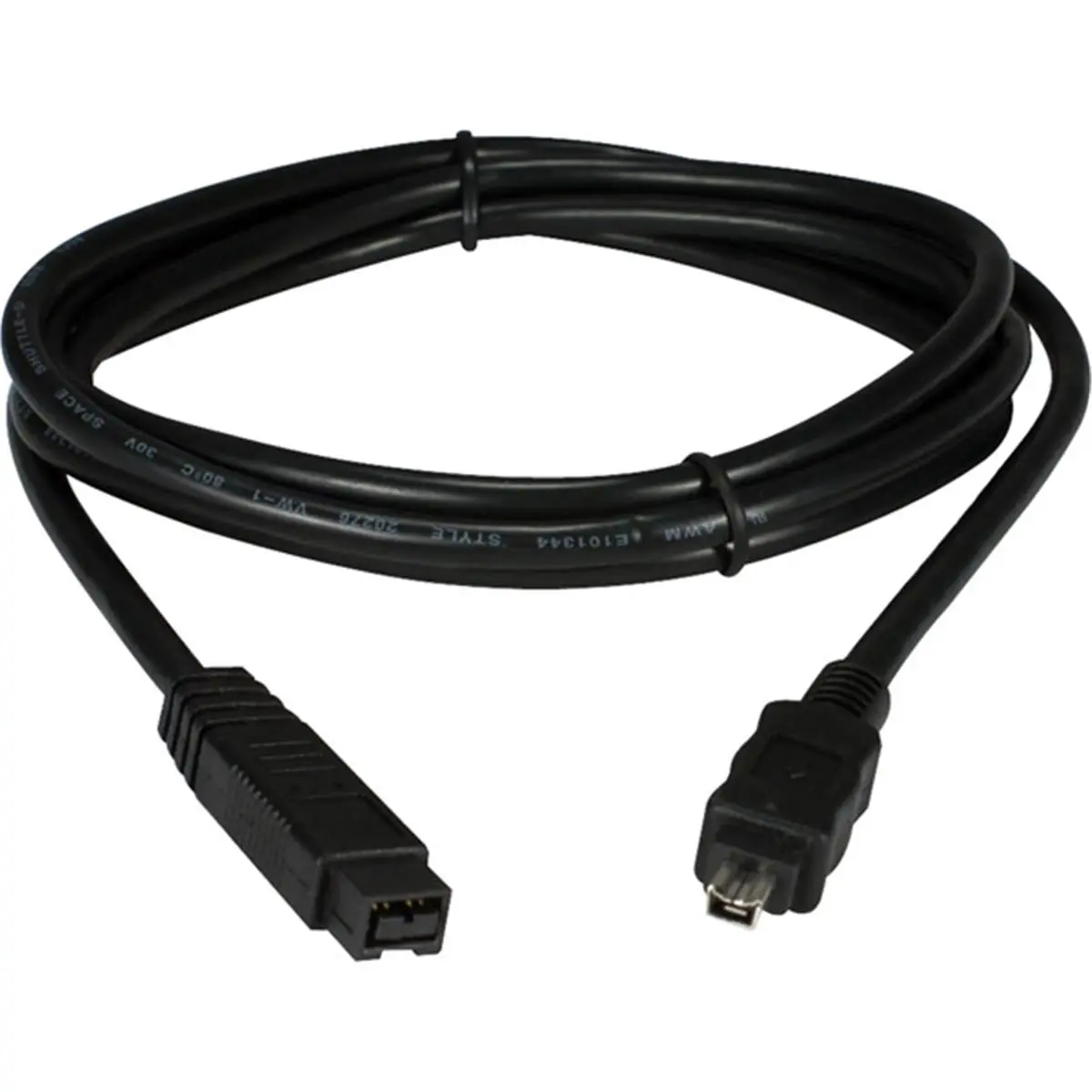 QVS FireWire 800 Cable (IEEE 1394b), 15 ft High-Speed Data Transfer Cord with 9-Pin to 4-Pin Connectors, 800Mbps, Plug and Play, Black
