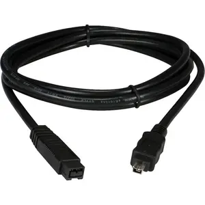 QVS FireWire 800 Cable (IEEE 1394b), 15 ft 9-Pin to 4-Pin High-Speed Data Cord, Plug and Play, Black