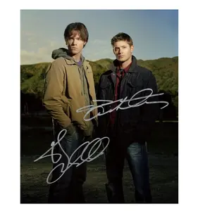 Jensen Ackles and Jared Padelecki - Supernatural Reproduction (RP)/Preprint, Preprinted (PP) Signed Autograph Autographed Photo Photograph Print (8 x 10 inches) Decor Gift Poster Wall Room Decoration