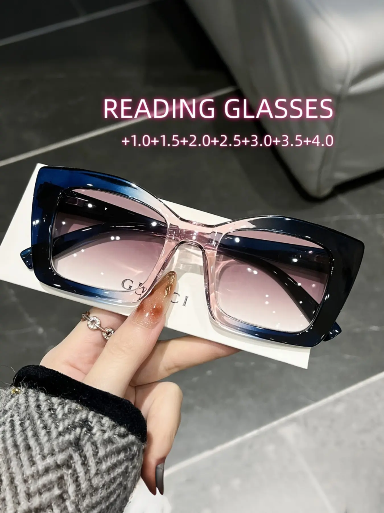 1 Pair of Ladies Cat Eye Retro Reading Glasses Clear Transparent Computer Presbyopic Glasses 1.0 to 4.0