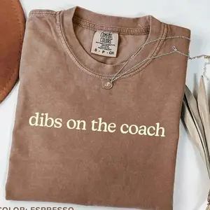 Comfort Colors Dibs On The Coach Shirt, Coach Wife T-shirt, Football Coach Shirt, Comfort Colors Graphic Tee, Casual Outfit, Vintage Wash Shirt, Oversized Women’s Outfit, Apr 5