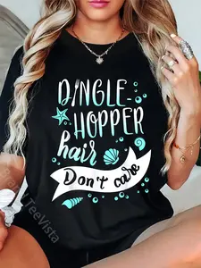 100% Cotton Mermaid Hair Don't Care Ariel Lover Funny Gift Women Girls T-Shirt