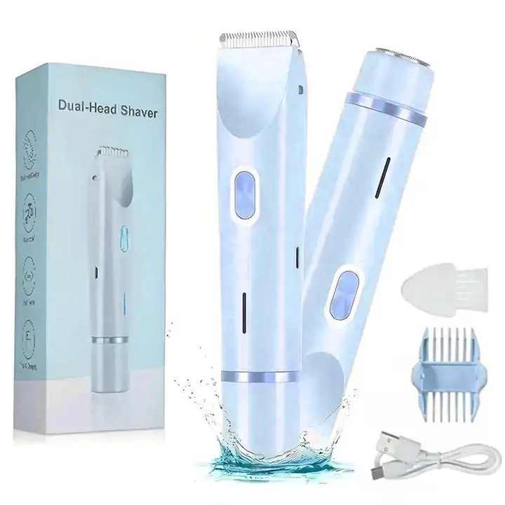 2-in-1 Bikini Trimmer & Painless Electric Razor for Women | Dual Precision Hair Remover for Bikini Line, Underarms & Sensitive Areas | USB Rechargeable