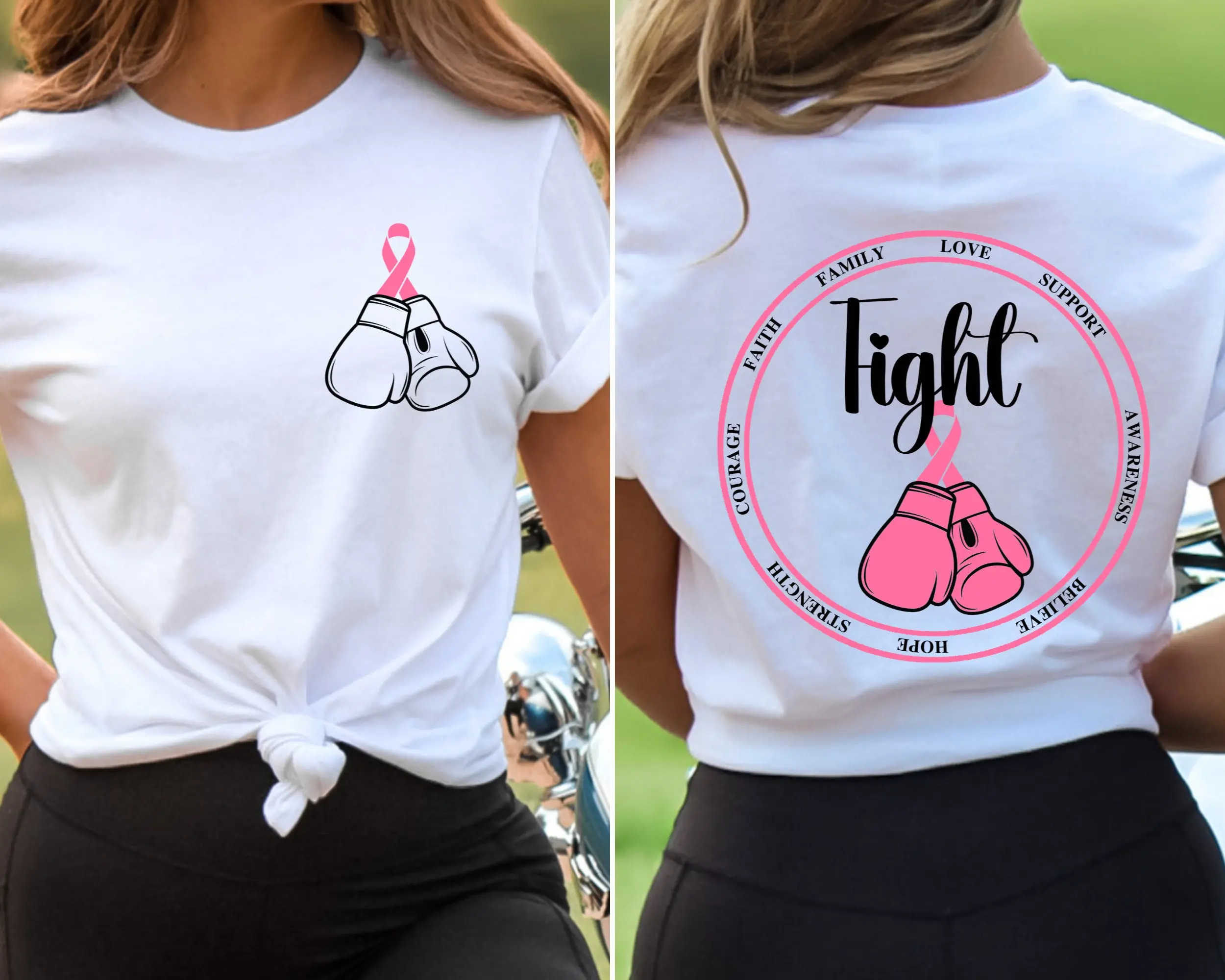 Men's Pink Ribbon Graphic T-Shirt, Casual Short-Sleeve Fitted Top in Soft Cotton for Breast Cancer Awareness Support, Tshirt