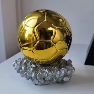 Golden Ball Style Football Honor Trophy, Mvp Award Display Piece, Elite Level Fan Desktop Showpiece, High-Quality Collectible
