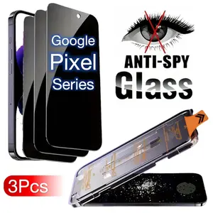 3-piece set supports ultrasonic fingerprint unlocking, suitable for Google Pixel 10 9 9a 8 8a 7 7a 6a 6 phone screen tempered glass protective film, locates without dust, protects privacy and prevents peeping Accessories, Protection