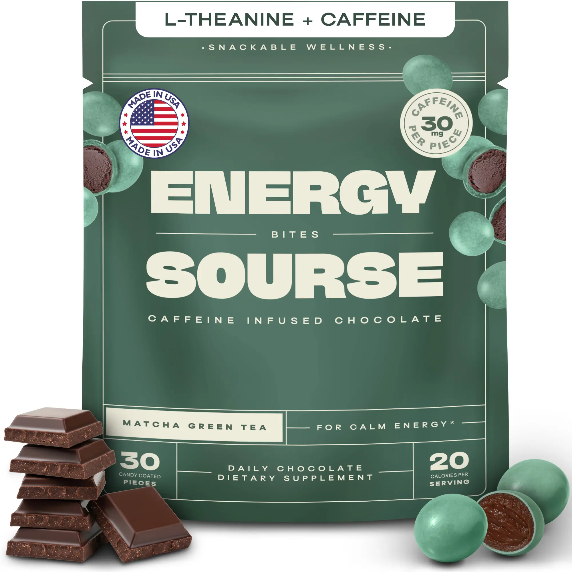 Energy Bites - L-Theanine and Caffeine Matcha Chocolates