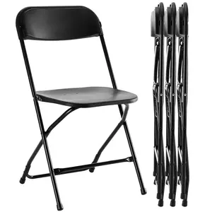 4/6/10 Pack  Plastic Folding Chair, Indoor Outdoor Portable Stackable Commercial Seat with Steel Frame 330lb Capacity for Events Office Wedding Party Picnic Kitchen Dining
