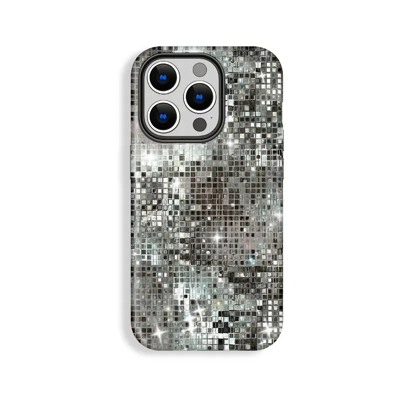 Trendy Hard Smartphone Casing, Millennial Style Disco Light Texture Pattern Y2K Cellphone Accessory, Shockproof Double-Shell Anti-Drop Wear-Resistant Handheld Phone Case for iPhone 11/12/13/14/15/16/17 Pro Promax Plus Air, Gift for Him or Her
