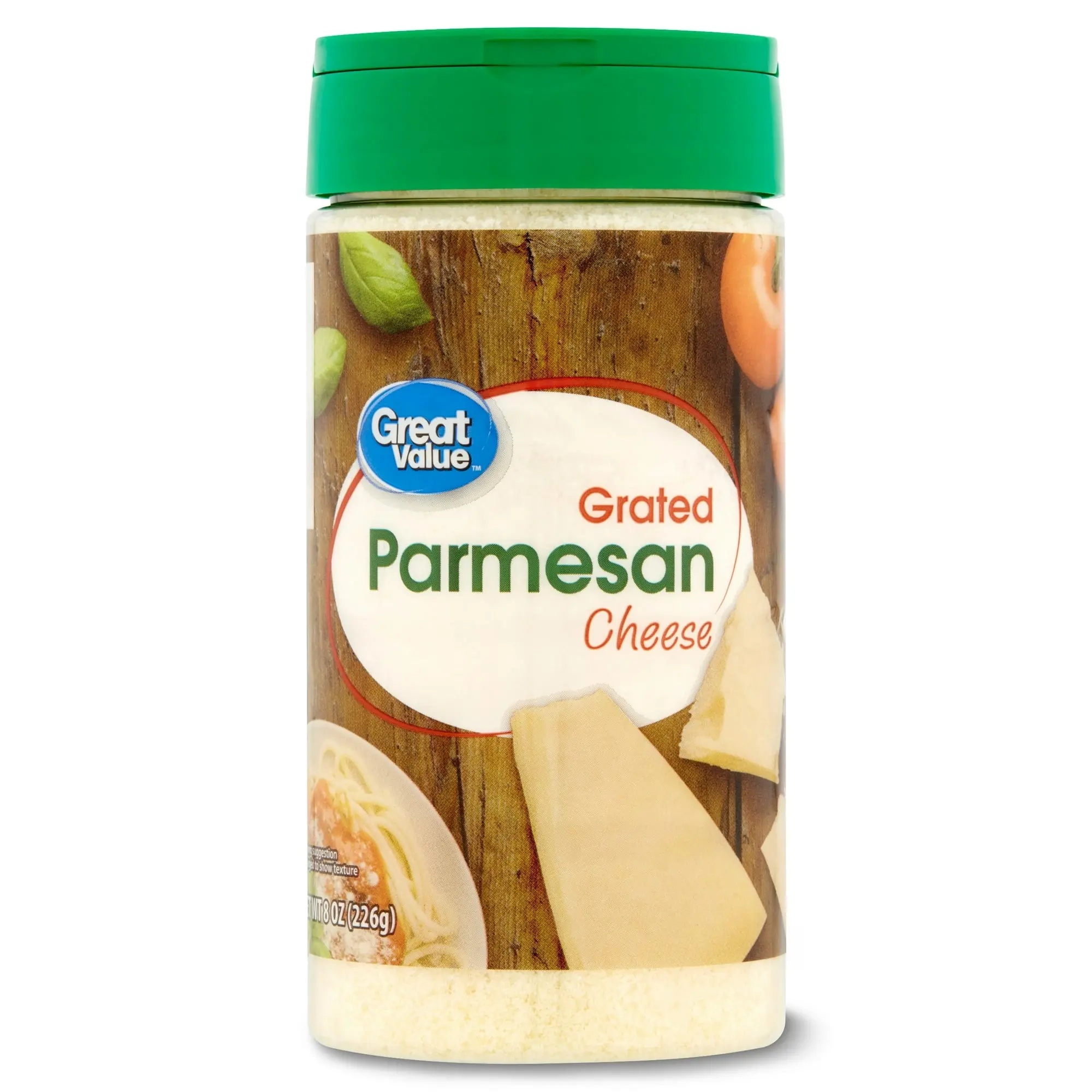 Great Value Grated Parmesan Cheese, 8 oz Shaker Great Value Grated Parmesan Cheese, 8 oz Shaker