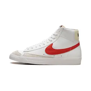 NIKE Blazer Mid '77 Vintage Casual Trainer Shoe, "White Picante Red" Sports Footwear Sneaker, Style Code BQ6806-122
