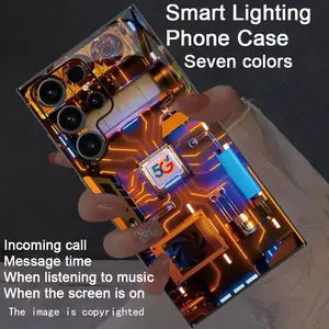 compatible For Galaxy S25Ultra/S24/S22Ultra/S23Ultra/S21Ultra/S20Ultra/S10+/S10/S10 5G/Note20Ultra/Note10+/Galaxy Zfold 7 6 5 4/Galaxy Z Flip4 5 6 7 /M56 M55/C55/M54 Intelligent Luminous Voice Controlled Phone Case, Decorative Smartphone Protector