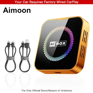 【2026 Upgraded】AImoon 2026 Wired CarPlay to Wireless Adapter - Built-in Android System for Netflix/YouTube/TikTok - ONLY for Wired CarPlay/AA Vehicles - NOT for Wireless CarPlay Cars
