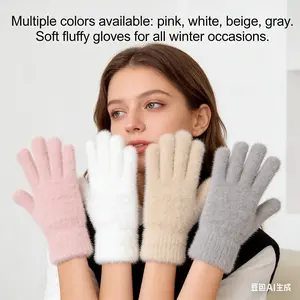 Women's Winter Touchscreen Gloves, Fleece Lined Warm Windproof, Ideal for Cycling, Smartphone Use, Hiking, Commuting, Skiing, Motorcycle Driving