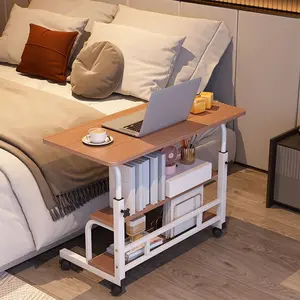 31.5" Mobile Standing Desk, Adjustable Height Portable Rolling Desk Small Computer Desk, Mobile Stand Up Desk With Wheels & Storage Shelves For Home Office School