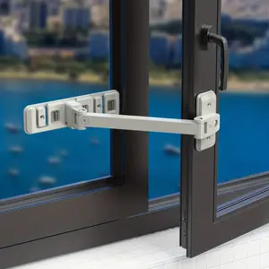 Window Safety Lock | ABS Material | Easy Installation | Secure Sliding Window Restrictor for Youngsters & Pets | Light Gray | Anti-Fall Protection, Pet Window Guard | Easyuse Mechanism | Sturdy Construction, LOOKTOSEE
