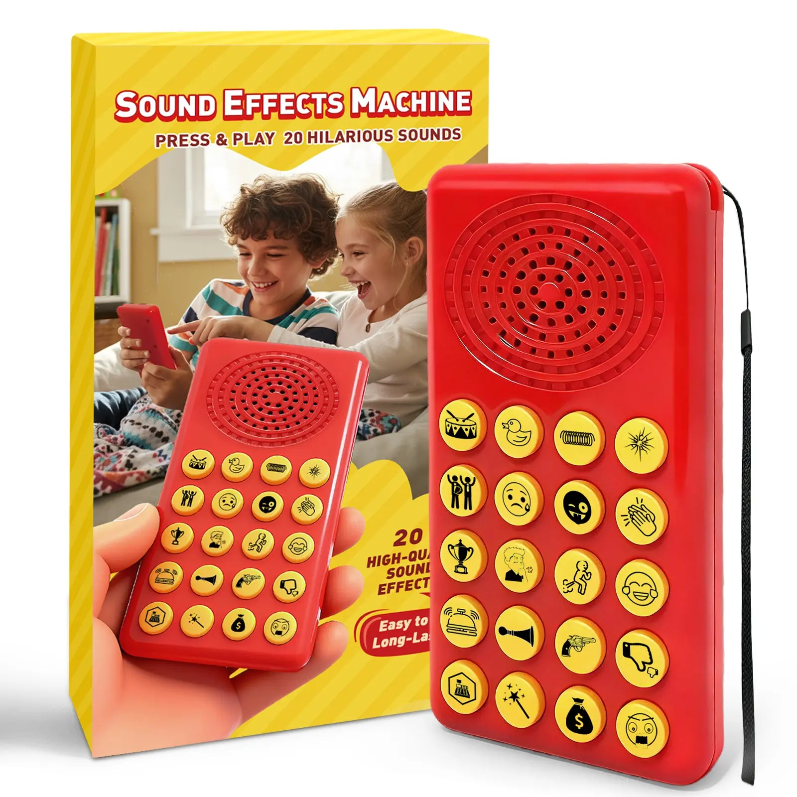 Portable Sound Machine, Noise Maker with 20 Fun Sounds, Button and Volume Control, Battery Included, Ideal for Parties, Game Nights, Home Entertainment